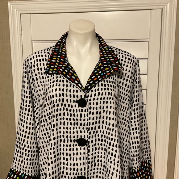 Multiples Colorful Dot Pattern Jacket - Picture 2 of 7
